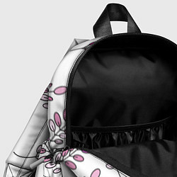 Детский рюкзак Дудл листья на белом - паттерн, цвет: 3D-принт — фото 2