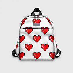 Детский рюкзак Сердца в стиле пиксель-арт, цвет: 3D-принт