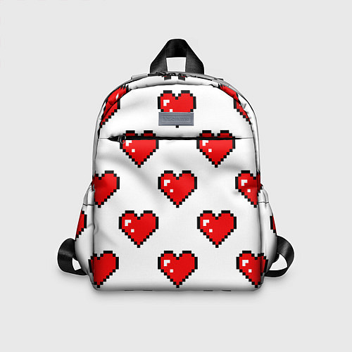 Детский рюкзак Сердца в стиле пиксель-арт / 3D-принт – фото 1