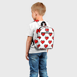 Детский рюкзак Сердца в стиле пиксель-арт, цвет: 3D-принт — фото 2
