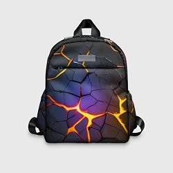 Детский рюкзак Неоновые трещины - лава, цвет: 3D-принт