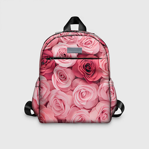 Детский рюкзак Чайная пыльная роза - нежно розовый цветок / 3D-принт – фото 1