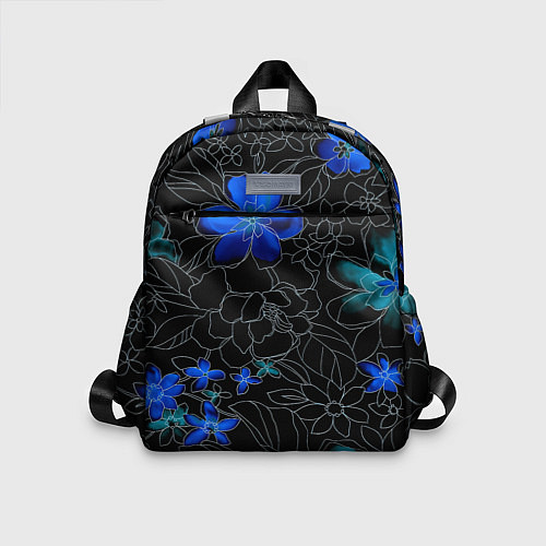 Детский рюкзак Неоновые цветы / 3D-принт – фото 1
