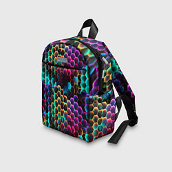 Детский рюкзак Неон и соты, цвет: 3D-принт — фото 2