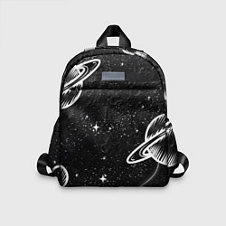 Детский рюкзак Черно-белый Сатурн, цвет: 3D-принт
