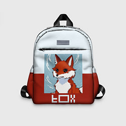 Детский рюкзак Пиксельная лиса с надписью fox