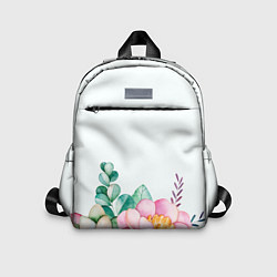 Детский рюкзак Цветы нарисованные акварелью - снизу