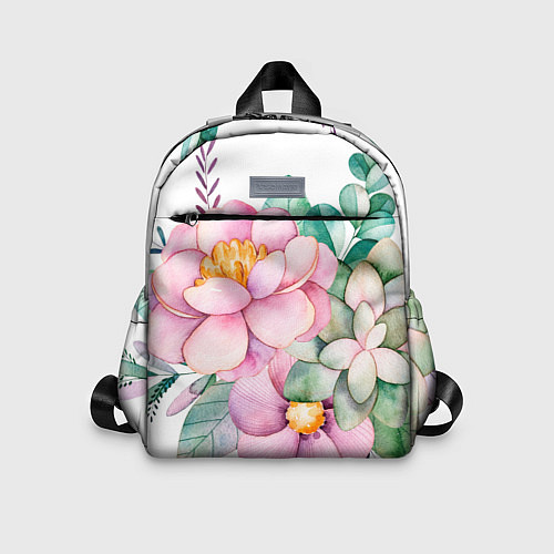 Детский рюкзак Пастельные цветы - посередине / 3D-принт – фото 1