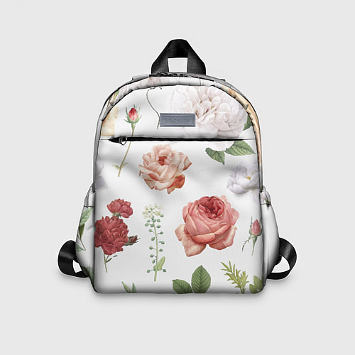 Детский рюкзак Гербарий цветов на белом фоне / 3D-принт – фото 1