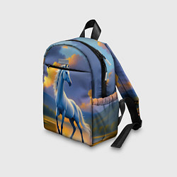 Детский рюкзак Белая лошадь на рассвете, цвет: 3D-принт — фото 2