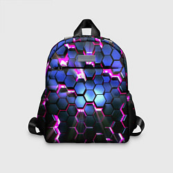 Детский рюкзак Неоновые стильные соты, цвет: 3D-принт
