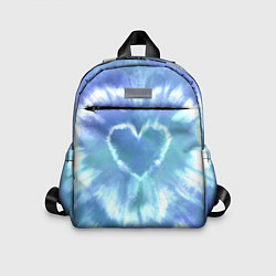 Детский рюкзак Сердце - тай-дай - голубой, цвет: 3D-принт