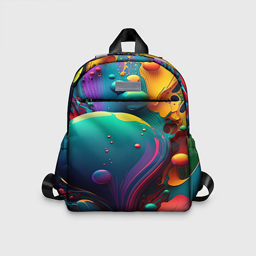 Детский рюкзак Капли красок, нейросеть / 3D-принт – фото 1
