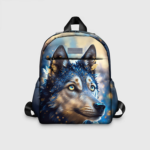 Детский рюкзак Волк на синем фоне / 3D-принт – фото 1