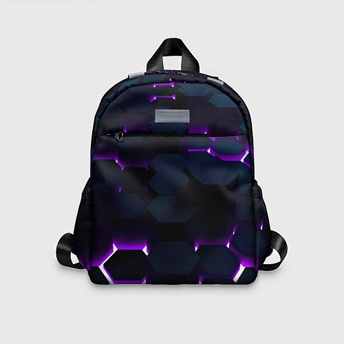 Детский рюкзак Неоновые соты с подсветкой / 3D-принт – фото 1