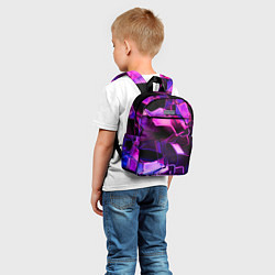 Детский рюкзак Неоновая искаженная геометрия, цвет: 3D-принт — фото 2