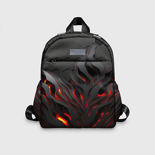 Детский рюкзак Объемное черное пламя / 3D-принт – фото 1