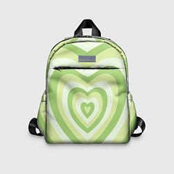 Детский рюкзак Зеленые сердца - индикид паттерн, цвет: 3D-принт