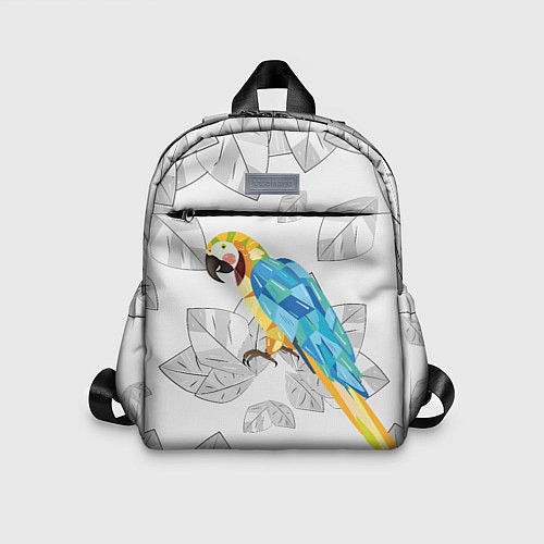 Детский рюкзак Попугай на сером фоне / 3D-принт – фото 1