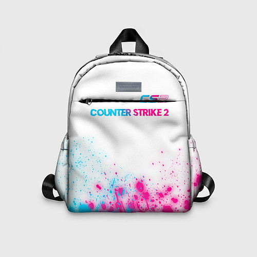 Детский рюкзак Counter Strike 2 neon gradient style: символ сверх / 3D-принт – фото 1