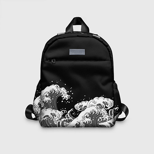 Детский рюкзак Японские волны на темном фоне / 3D-принт – фото 1