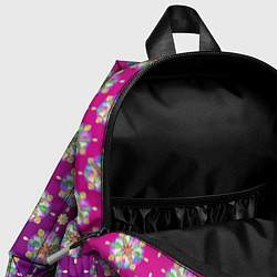 Детский рюкзак Абстрактные разноцветные узоры на пурпурно-фиолето, цвет: 3D-принт — фото 2