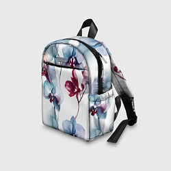 Детский рюкзак Голубая орхидея акварель - паттерн, цвет: 3D-принт — фото 2