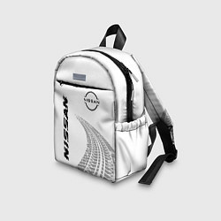 Детский рюкзак Nissan speed на светлом фоне со следами шин: надпи, цвет: 3D-принт — фото 2