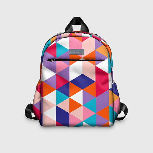 Детский рюкзак Ромбический разноцветный паттерн / 3D-принт – фото 1