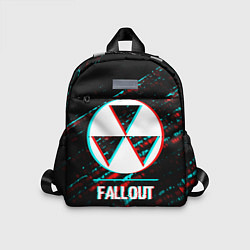 Детский рюкзак Fallout в стиле glitch и баги графики на темном фо