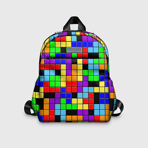 Детский рюкзак Тетрис цветные блоки / 3D-принт – фото 1