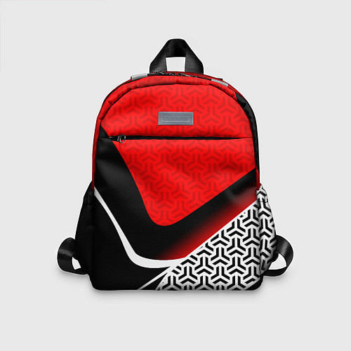 Детский рюкзак Геометрическая униформа - красная / 3D-принт – фото 1
