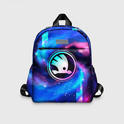 Детский рюкзак Skoda неоновый космос, цвет: 3D-принт