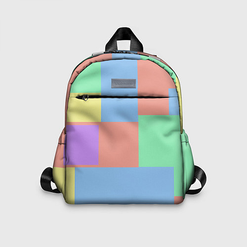 Детский рюкзак Разноцветные квадраты и прямоугольники / 3D-принт – фото 1