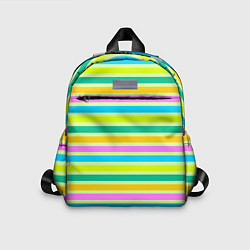 Детский рюкзак Желто-зеленый полосатый узор, цвет: 3D-принт
