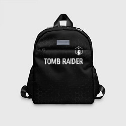 Детский рюкзак Tomb Raider glitch на темном фоне: символ сверху, цвет: 3D-принт