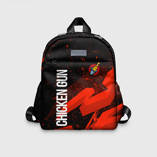 Детский рюкзак Чикен ган - красная абстракция / 3D-принт – фото 1