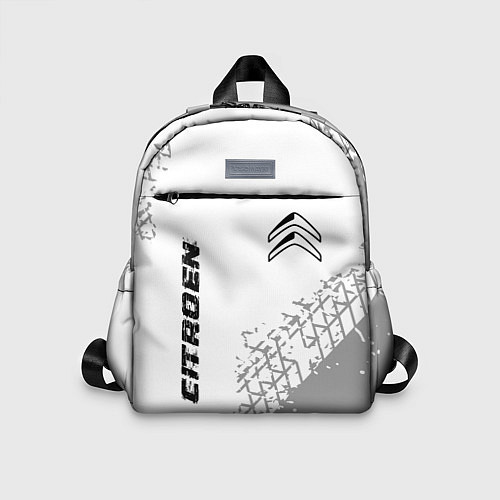 Детский рюкзак Citroen speed на светлом фоне со следами шин: надп / 3D-принт – фото 1