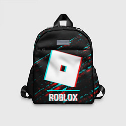 Детский рюкзак Roblox в стиле glitch и баги графики на темном фон