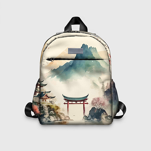Детский рюкзак Японский пейзаж - акварель / 3D-принт – фото 1