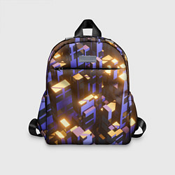 Детский рюкзак Фиолетовые и светящиеся кубы, цвет: 3D-принт