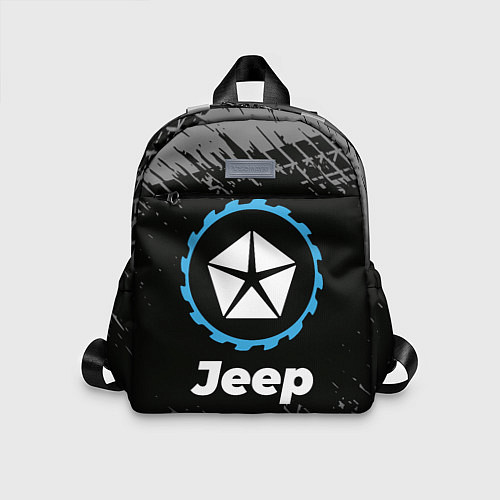 Детский рюкзак Jeep в стиле Top Gear со следами шин на фоне / 3D-принт – фото 1