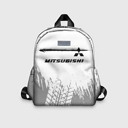 Детский рюкзак Mitsubishi speed на светлом фоне со следами шин: с