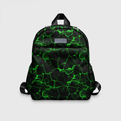 Детский рюкзак Разломы зеленого пламени, цвет: 3D-принт