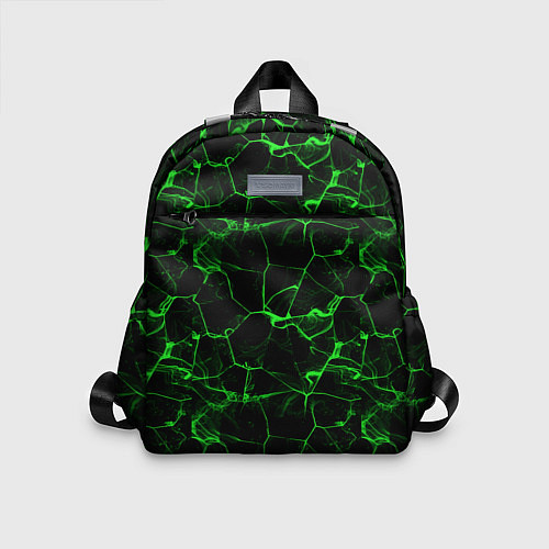 Детский рюкзак Разломы зеленого пламени / 3D-принт – фото 1