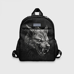 Детский рюкзак Волк - grunge style, цвет: 3D-принт