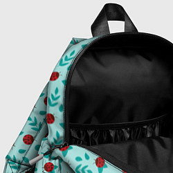 Детский рюкзак Паттерн листья и божьи коровки, цвет: 3D-принт — фото 2