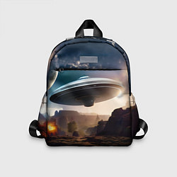 Детский рюкзак НЛО над горами, цвет: 3D-принт