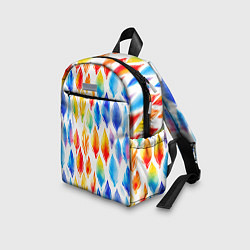 Детский рюкзак Желто-красно-синие перья тай-дай: паттерн, цвет: 3D-принт — фото 2