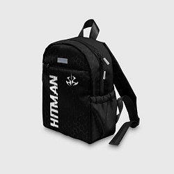 Детский рюкзак Hitman glitch на темном фоне: надпись, символ, цвет: 3D-принт — фото 2